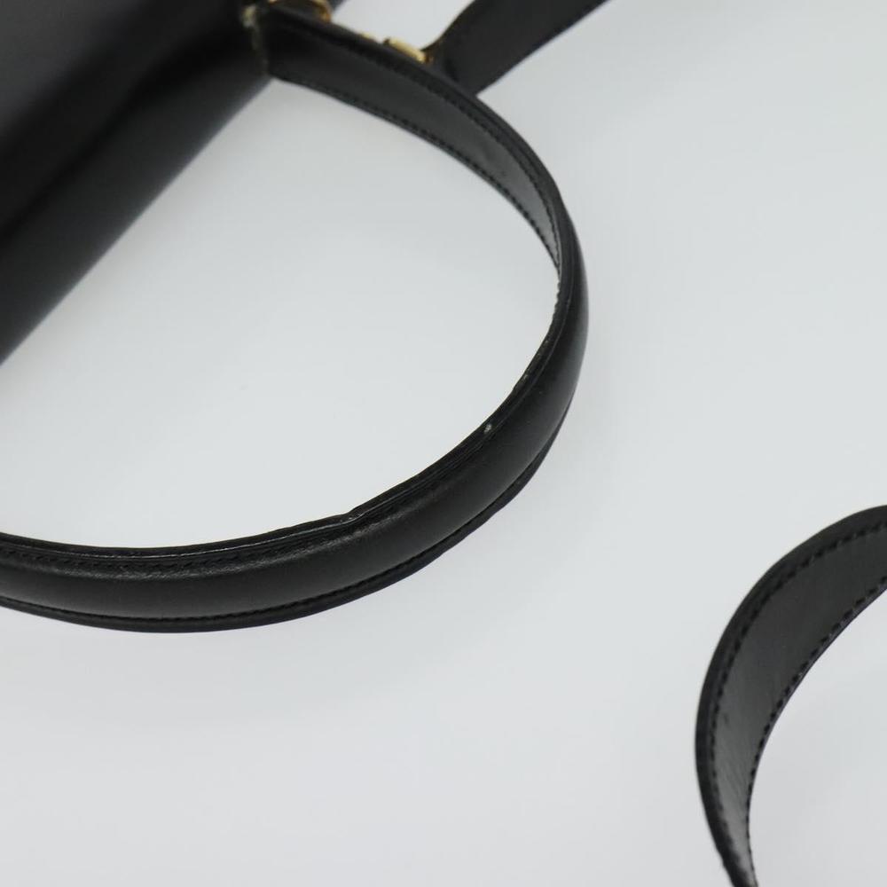 CELINE Hand Bag Leather 2way Black Gold Auth sw1250 - Picture 7 of 16